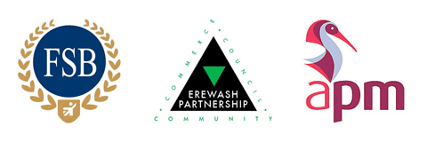 federation of small business logo, erewash-partnership logo & assoc of project managementlogo